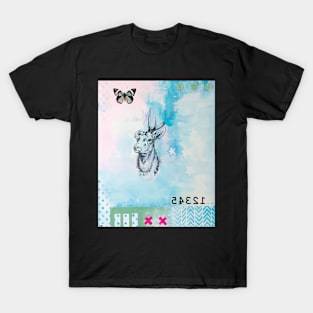 Picture of an original painting, Deer blue T-Shirt